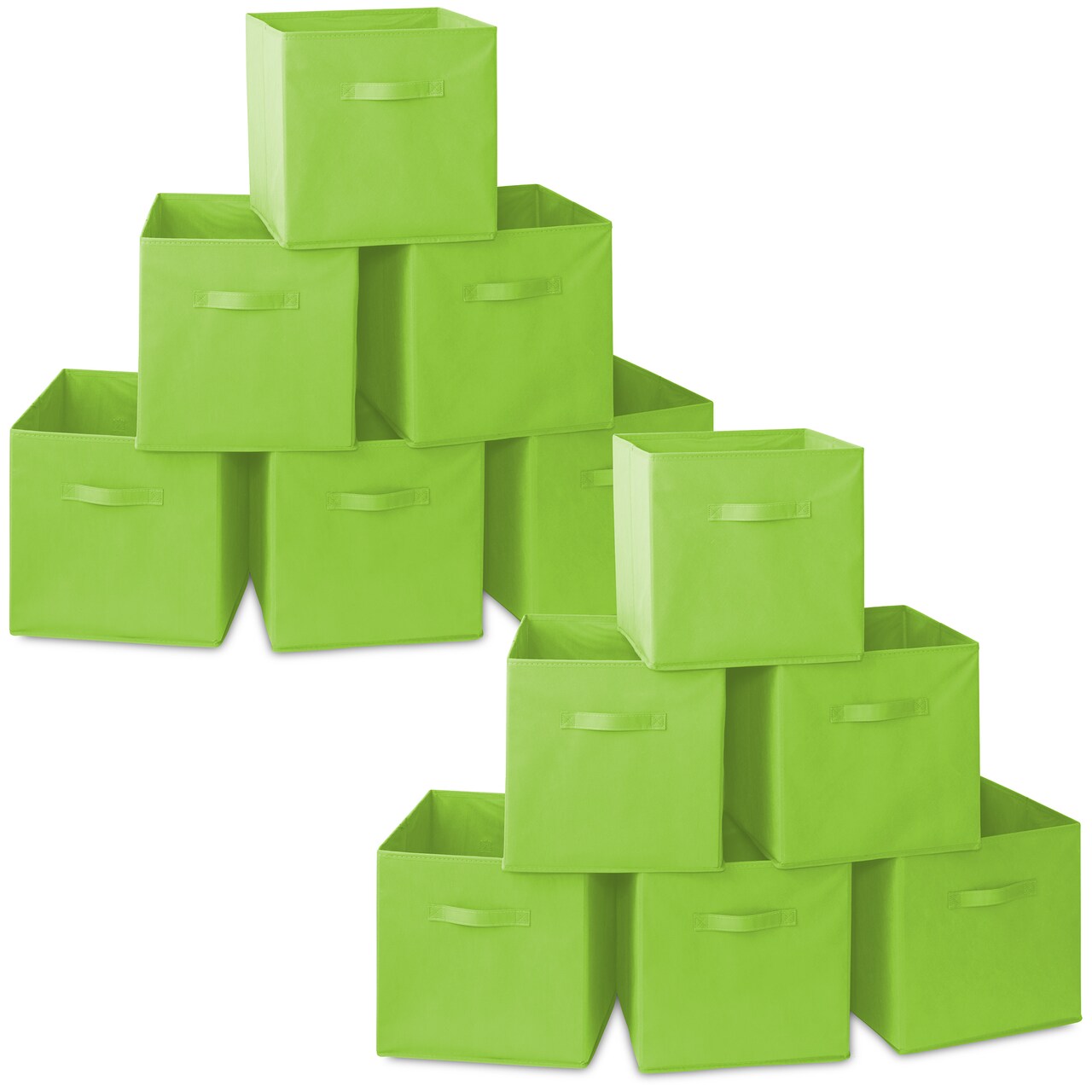 Casafield Set of 12 Collapsible Fabric Cube Storage Bins - Foldable Cloth Baskets for Shelves, Cubby Organizers & More